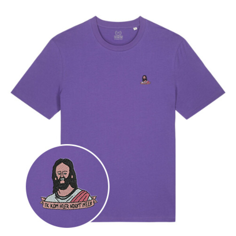 T-shirt Vrolijk Paarsen (geborduurd) Thumbnail